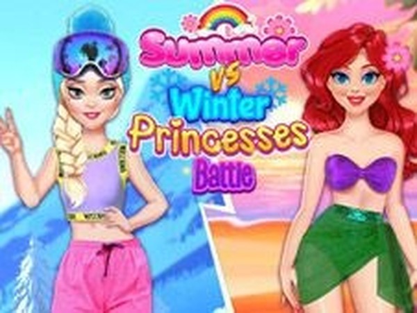 Summer vs Winter Princesses Battle Makeup Game Dress Up Game
